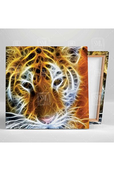 SML TABLO Ilustrație de leu plângând Decor animal Pictură pătrată pe pânză