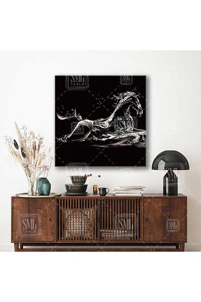 SML TABLO Caiul Sudanului Aqua Horse Decoration Pictură pătrată pe pânză