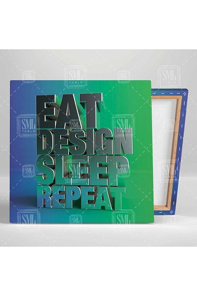 SML TABLO Design, dormi, repetă, motivare, pictură pătrată pe pânză