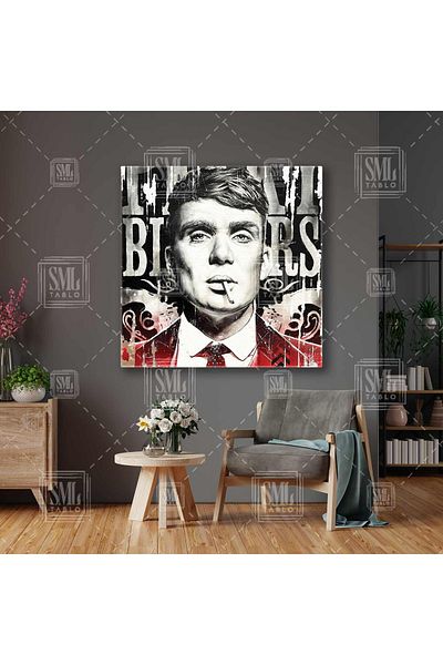 SML TABLO Peaky Blinders Thomas Shelby Legend Τηλεοπτική σειρά Χαρακτήρας Τετράγωνος πίνακας σε καμβά