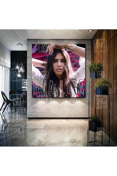 SML TABLO Dua Lipa Music Art Decor Τετράγωνος πίνακας σε καμβά