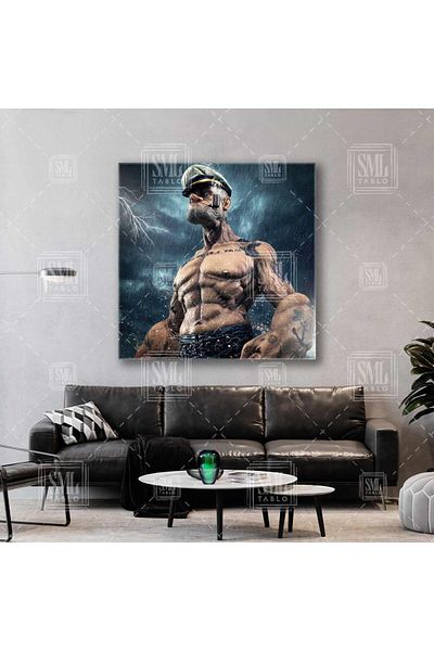 SML TABLO Pictură verticală pe pânză Pictură realistă Popeye Strong Sailor