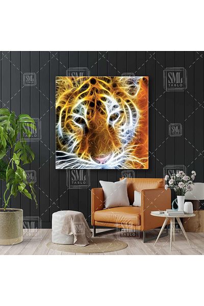SML TABLO Ilustrație de leu plângând Decor animal Pictură pătrată pe pânză