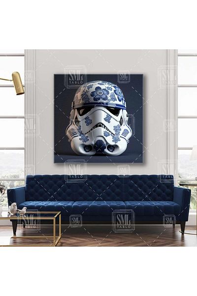 SML TABLO Star Wars Strormtrooper Mask Πλακάκι Κεραμικό Τετράγωνο Πίνακας ζωγραφικής σε καμβά