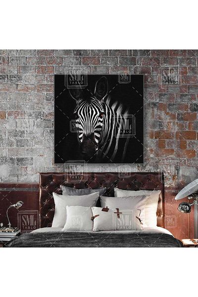 SML TABLO Zebra Stripes Noble Animal Forest Nature Pictură pătrată pe pânză