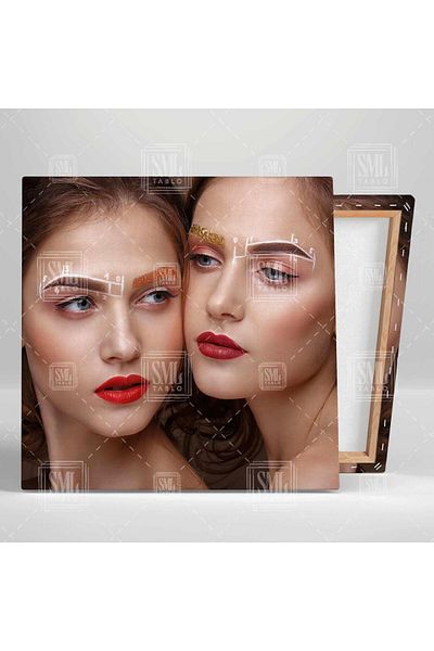 SML TABLO Σχέδιο φρυδιών Glitter Gold Σαλόνι ομορφιάς φρυδιών Sculpt Beauty Square Canvas Painting