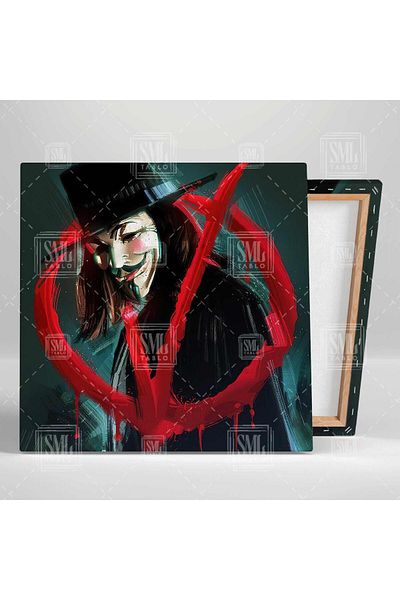 SML TABLO V For Vendetta Illustration Μάσκα Ιδέες Μην είναι αντικείμενο Τετράγωνος πίνακας σε καμβά