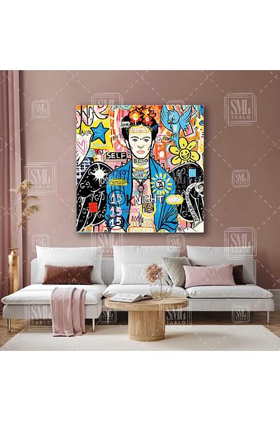 SML TABLO Θρυλικός ζωγράφος Street Art Graffiti Τετράγωνος πίνακας σε καμβά