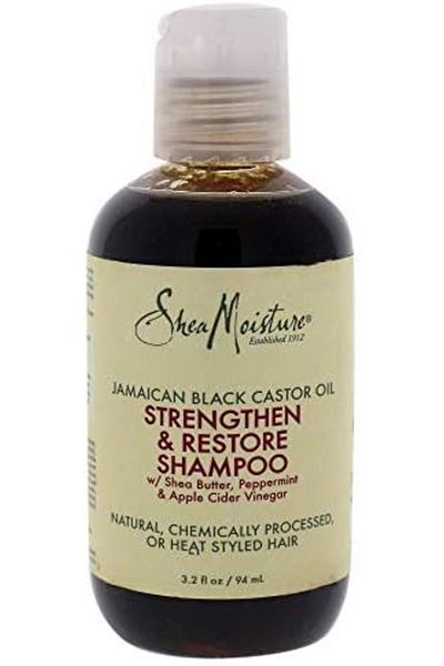 Shea Moisture شامبو شيا مويستشر بزيت الخروع الأسود الجامايكي لتقوية الشعر واستعادة حيويته، للجنسين، 3.2 أونصة