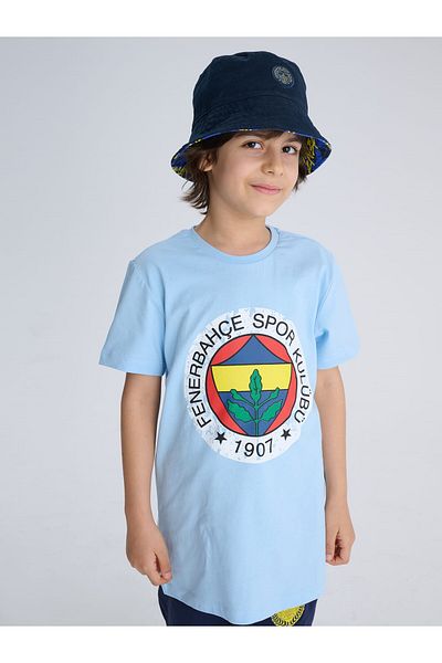 Fenerbahçe Original Licensed Color Logo Crew Neck Children's T-Shirt
