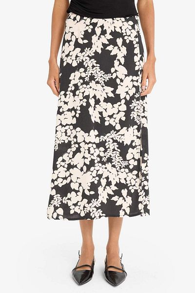 DeFacto A-Line Patterned Normal Waist Midi Skirt X6692Az25Sm