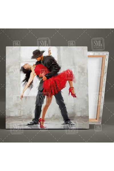 SML TABLO Tango-ul cuplu romantic Dance of Passion Pictură pătrată pe pânză