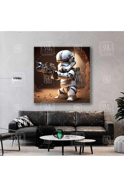 SML TABLO Star Wars Cute Stormtrooper Legend Τετράγωνος χαρακτήρας ταινίας σε καμβά