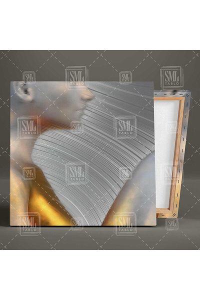 SML TABLO Golden Nude Woman Gold Decor Pictură pătrată pe pânză