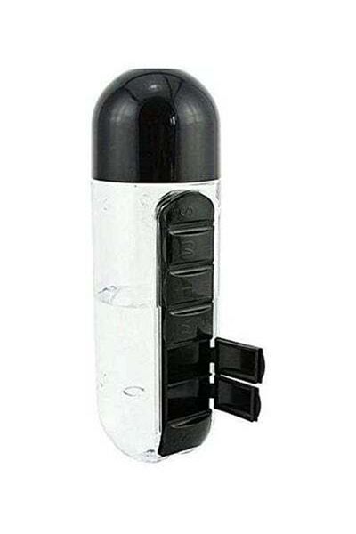 HALAMODO Water Bottle With Pill Organizer 680ml