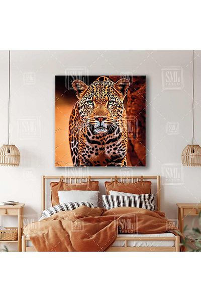 SML TABLO Tiger nobil care merge pe jos Animal carismatic pe gât pictură verticală pe pânză
