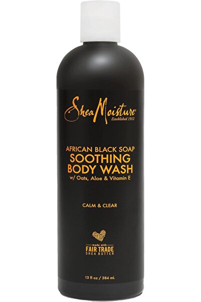 Shea Moisture غسول الجسم المهدئ بالصابون الأسود الأفريقي من شيا مويستشر، 13 أونصة
