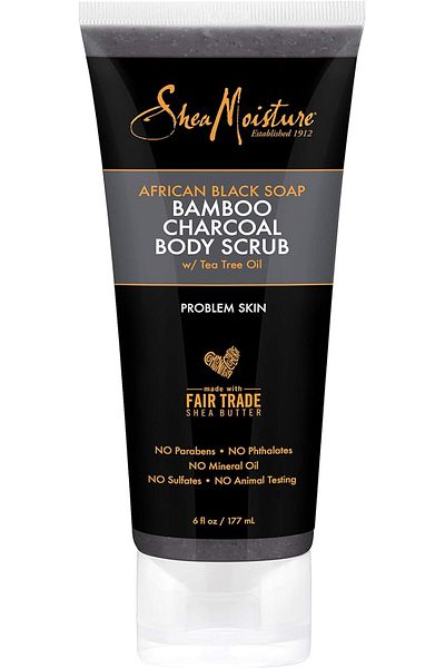 Shea Moisture African Black Soap Charcoal Body Scrub 6 Oz