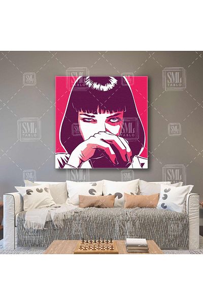 SML TABLO Pulp Fiction Mia Wallace Ieftin Roman Film Ilustrație Pictură pătrată pe pânză