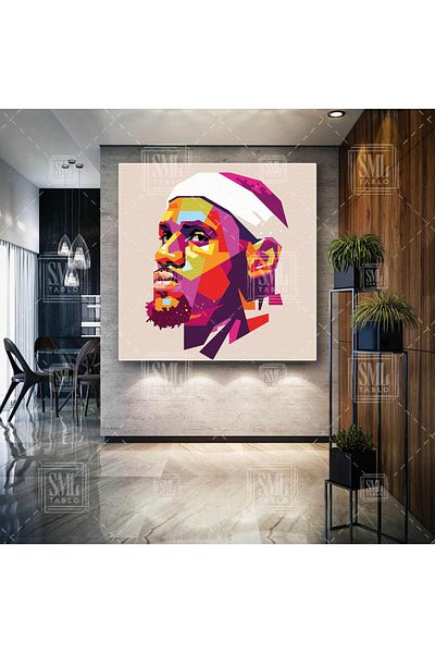 SML TABLO Lebron James Ilustrație Baschet Legendă Pictură pătrată pe pânză