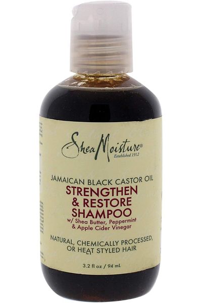 Shea Moisture شامبو شيا مويستشر بزيت الخروع الأسود الجامايكي لتقوية الشعر واستعادة حيويته، للجنسين، 3.2 أونصة