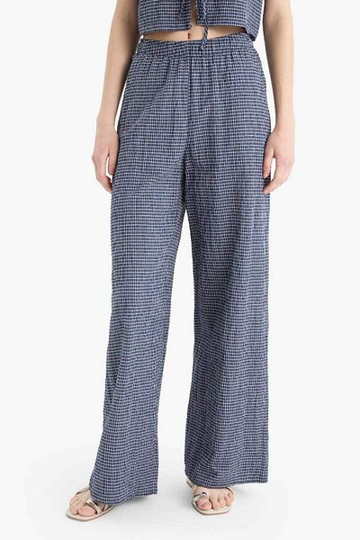 DeFacto New Season Cool Wide Leg Patterned Regular Waist Wide Leg Trousers