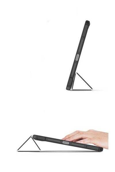 HALAMODO حافظة حماية شفافة من الأكريليك قابلة للطي مع فتحة للقلم لجهاز iPad Mini 6 2021 باللون الأسود