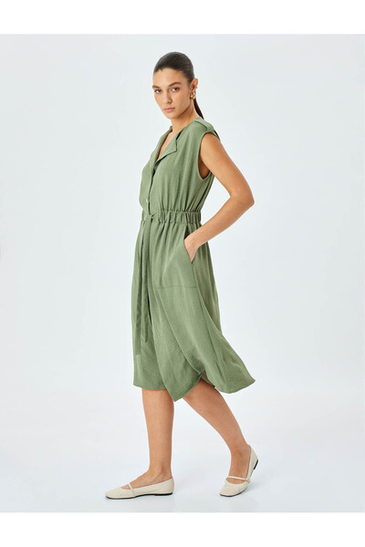 Koton Rochie midi fără mâneci, cu buzunare, cu talie elastică