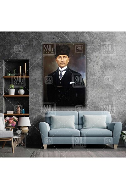 SML TABLO Mustafa Kemal Atatürk Karizma Bakışlı Portre Modern Portre Çerçevel...