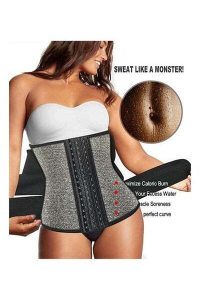 HALAMODO Neoprene Sweat Waist Trainer Corset Trimmer Belt S