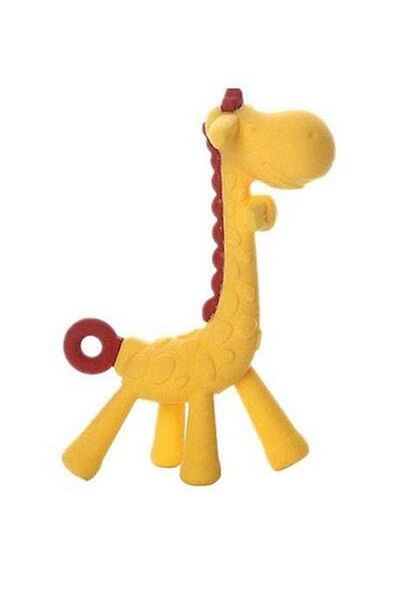HALAMODO Food Grade BPA Free Silicone Cartoon Giraffe Shape Baby Teether Toy – Multicolour