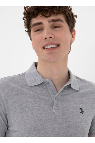 U.S. Polo Assn. Πόλο Ασν. Ανδρικό μπλουζάκι πόλο γκρι Melange GTP04