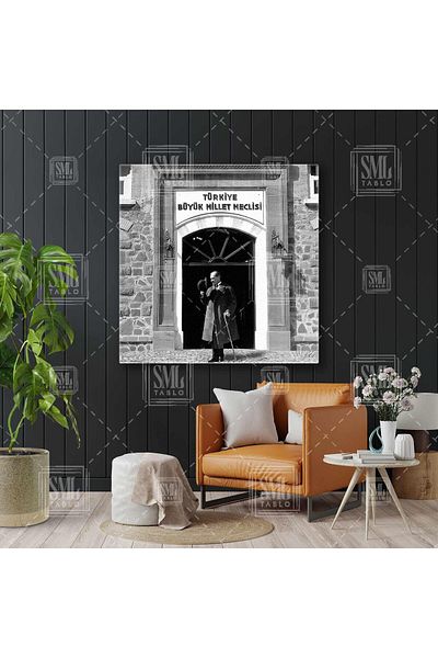 SML TABLO Mustafa Kemal Atatürk Turcia Asamblarea Națiunilor Mari Makam Decor Pictură pătrată pe pânză