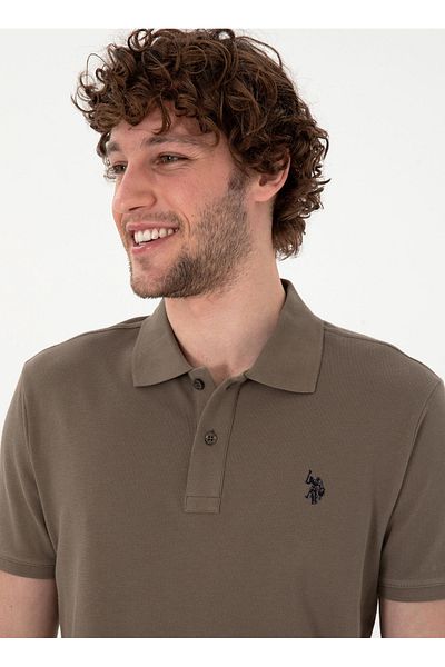 U.S. Polo Assn. Πόλο Ασν. Καφέ ανδρικό μπλουζάκι πόλο GTP04