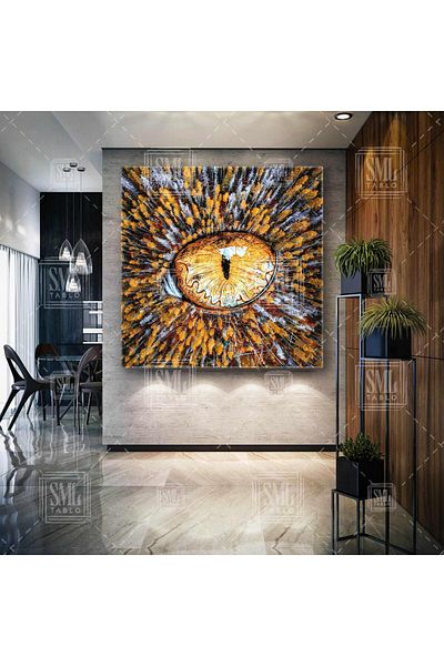 SML TABLO Ζωγραφική σε καμβά Cat's Eye And Forest Square