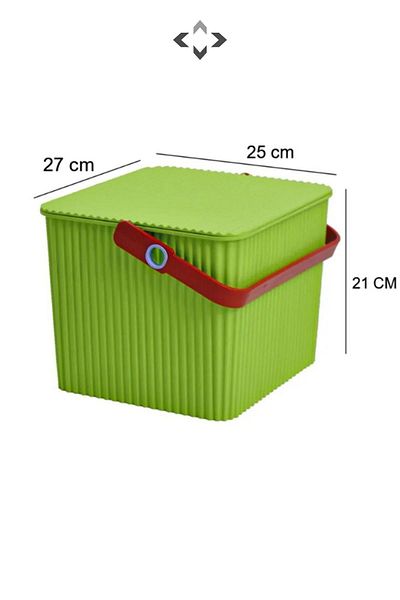 LİGROUND 2 Pieces of Picnic Bucket 2 Pieces of Picnic Basket Picnic Bucket Picnic Set Picnic Bag Square Round