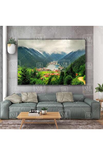 SML TABLO Uzungöl Trabzon Karadeniz Doğa Manzara Yeşillik Yatay Kanvas Tablo