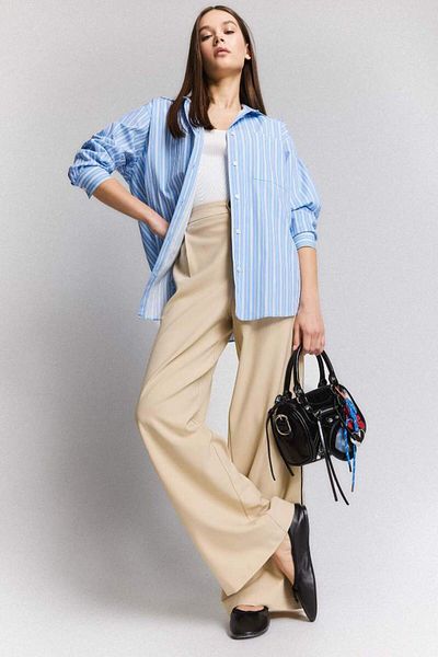 DeFacto New Season Wide Leg Fabric Palazzo Trousers Zippered Regular Waist Standard Size Wide Loose