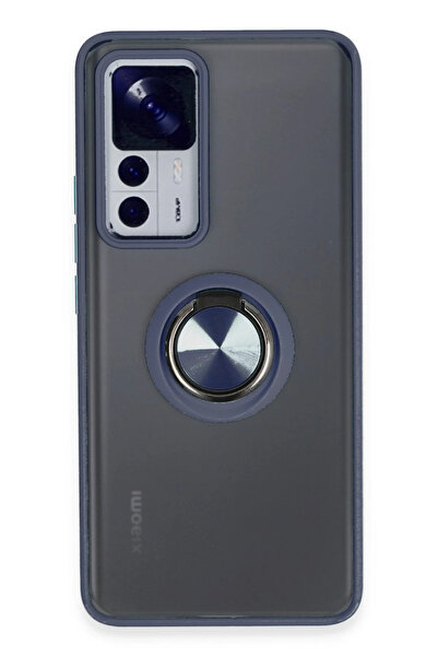 NewFace حافظة هاتف Xiaomi Mi 12T Pro من السيليكون مع حلقة مونتريال - أزرق داك...