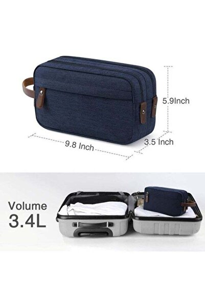 COOYA Travel Toiletry Organizer Bag,Water-Resistant,Handle,9.8x3.5x5.8 in,4 Zipper Compartments,for Travel