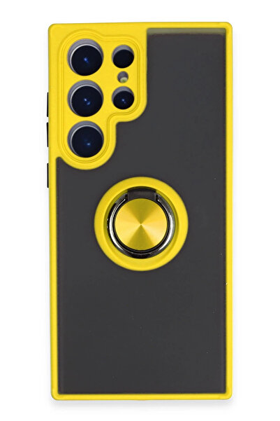 NewFace حافظة سامسونج جالاكسي S23 الترا مونتريال غطاء سيليكون مع حلقة - أصفر ...