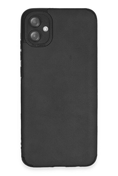 NewFace حافظة سامسونج جالاكسي A04E حلقة جلدية سيليكون - أسود SPTGL