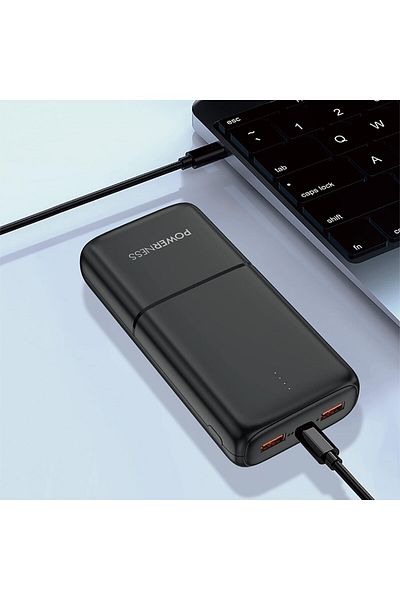 Powerness Acumulator Extern Powerness U72 20000 mAh, PD 22.5 W, Incarcare rapida, Negru