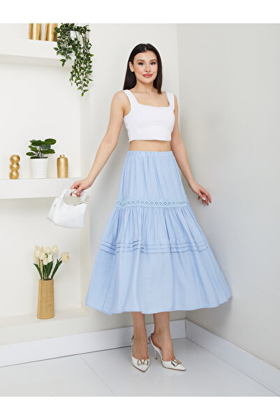 ABOUT US FUSTA DE VARĂ CU DETALII DE DENTELĂ # 5013