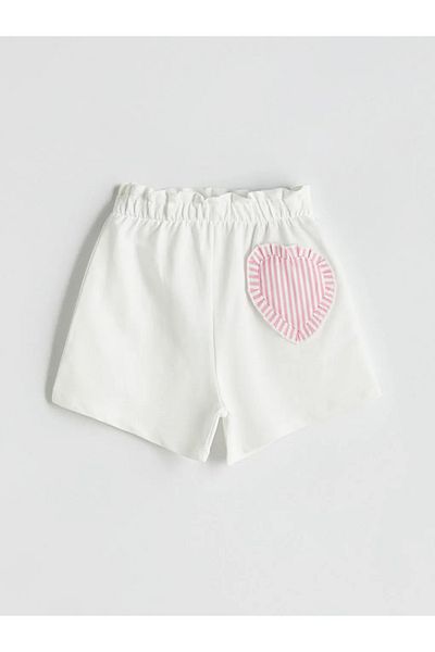 LC Waikiki LCW baby Ecru Elastic Waist για κορίτσια σορτς