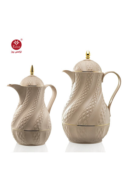 Rose Rs-2424- طقم ترمس شاي وقهوة مكون من 2 ترمس روز سعة 1 لتر قهوة و 1.3 لتر شاي