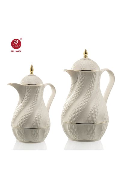 Rose Rs-2424- Tea and coffee thermos set consisting of 2 rose thermoses, one liter for coffee and one liter and a half for tea