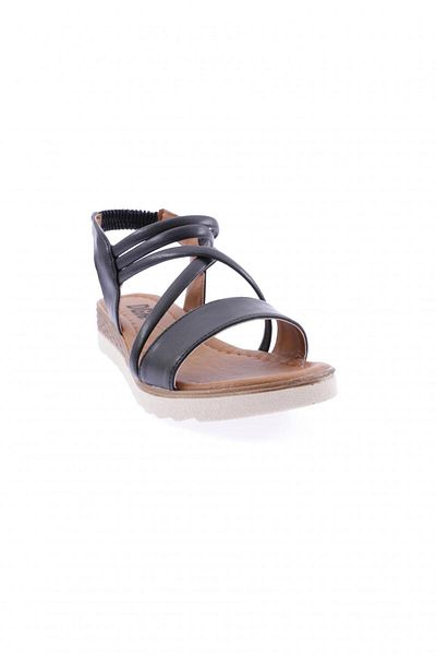 DGN Black Women's Sandals - 133-23y, Cross Strap and Rubber Detail