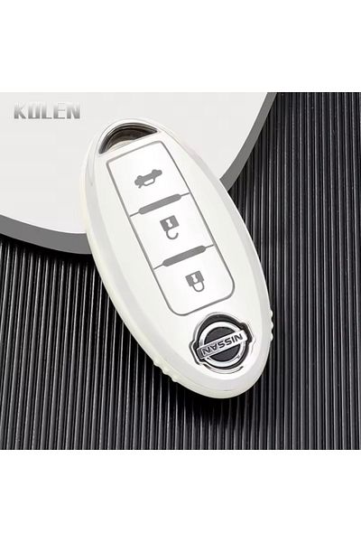 YıldızTuning Nissan Juke Key Case Cover Without Sustas White-Silver