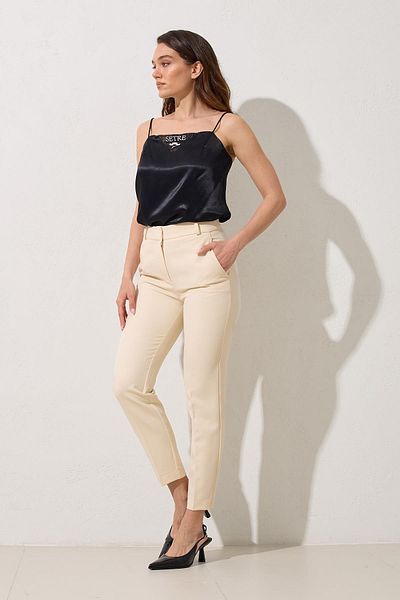 Setre Cream Pocket Detailed Full Mold Trousers